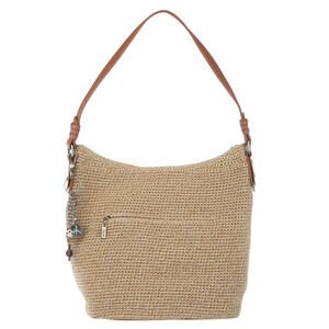 The Sak New tan Sequoia Crochet hobo bag with vegan leather trim